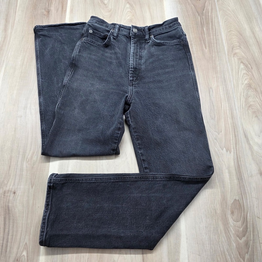 AGOLDE 90s Pinch Waist High Rise Kick Jeans 26 Washed Black Organic Cotton Women